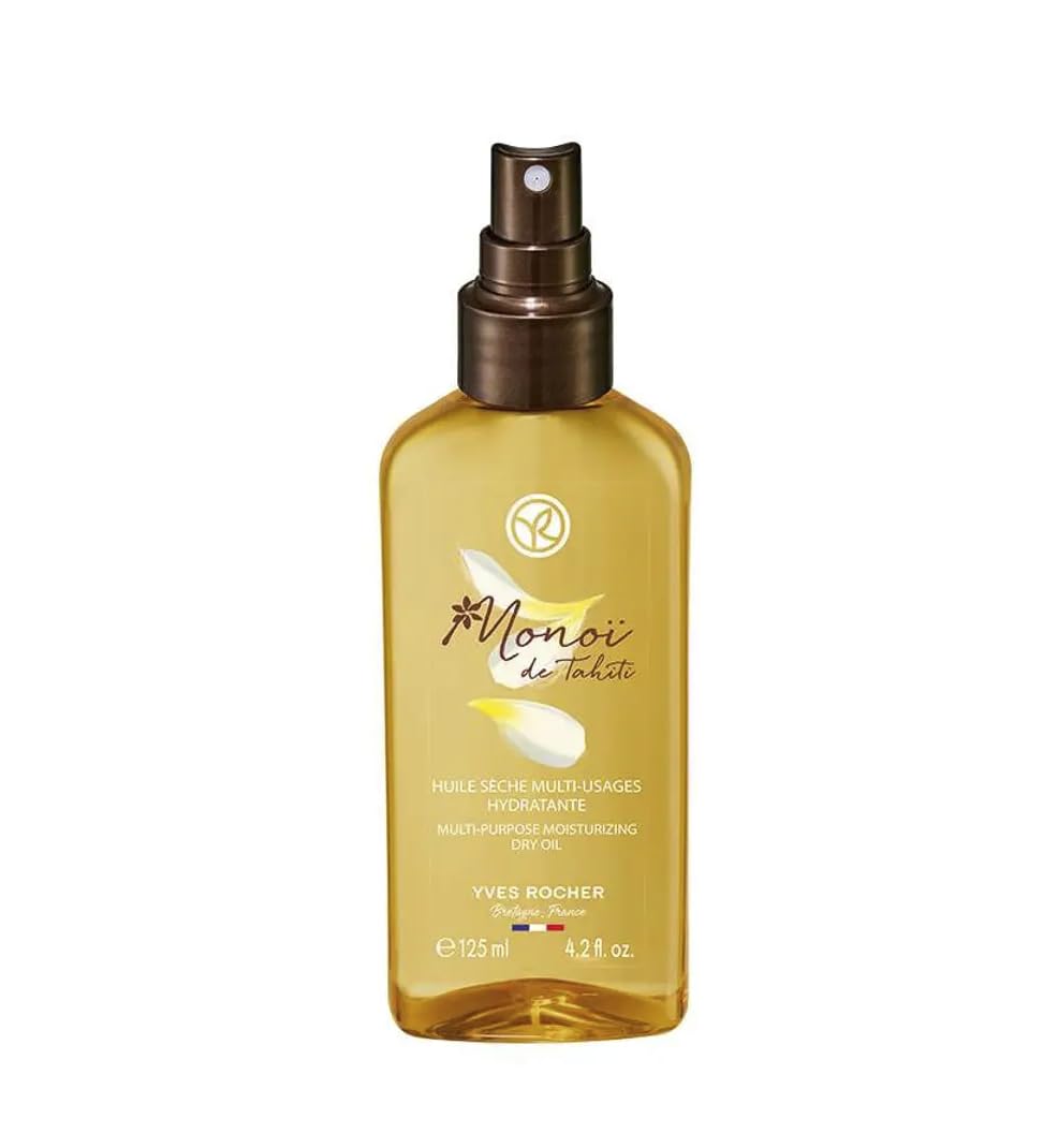 Yves Rocher Monoï de Tahiti dry oil on arm demonstrating quick absorption.