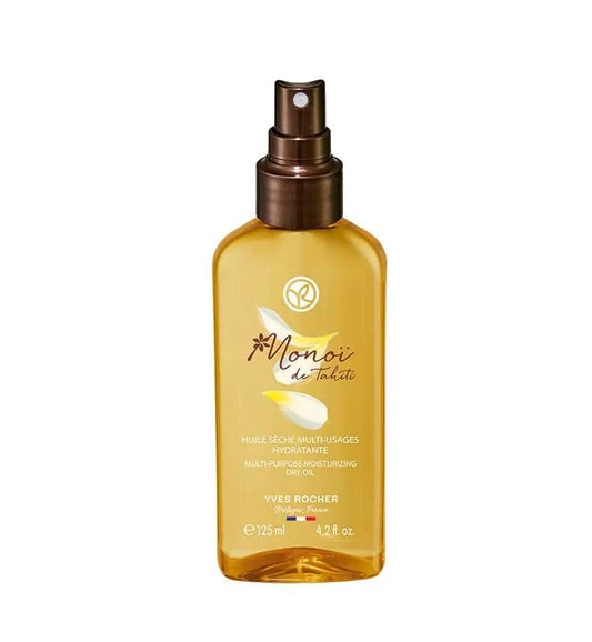 Yves Rocher Monoï de Tahiti dry oil on arm demonstrating quick absorption.