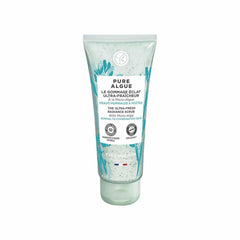Yves Rocher Pure Algue jar close-up showing luxurious exfoliation for a radiant glow.