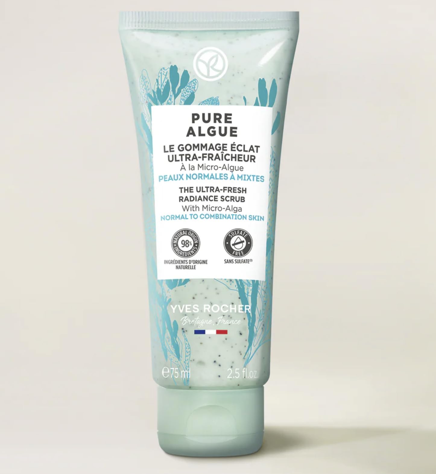 Yves Rocher jelly-like texture being spread for a refreshing cleanse.