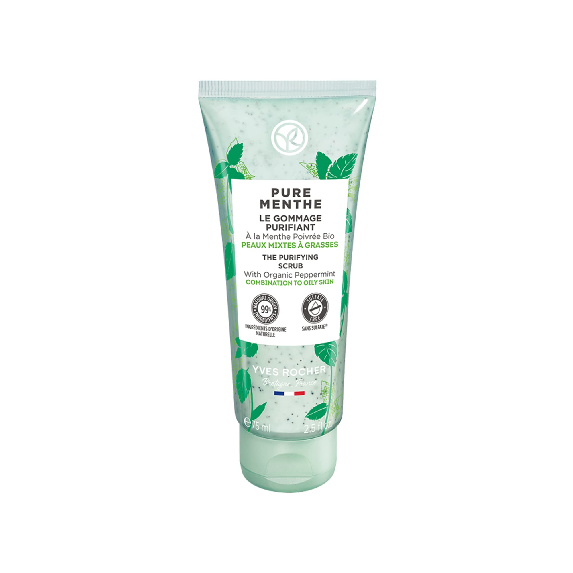 Yves Rocher Pure Menthe Purifying Scrub for the face, refreshing and purifying to help mattify skin.