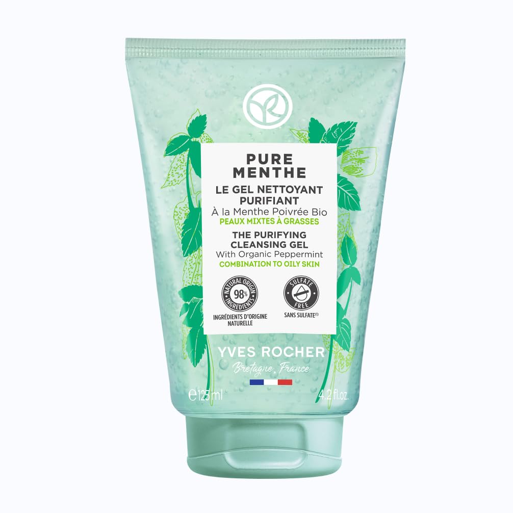 Yves Rocher Purifying Cleansing Gel Pure Menthe cleanses oily skin.