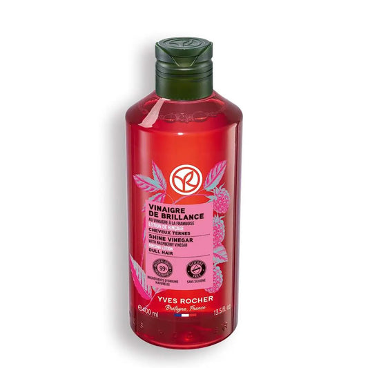 Yves Rocher Raspberry Shine Hair Vinegar bottle showing sleek design and shine boost