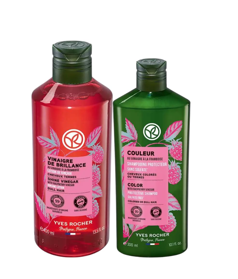 Yves Raspberry Vinegar Yves Rocher Raspberry Shine Hair Vinegar & Shampoo Set – Shine, Softne ...