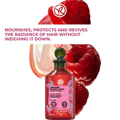 Post-use glow and smoothness on hair after Yves Rocher Rinse.