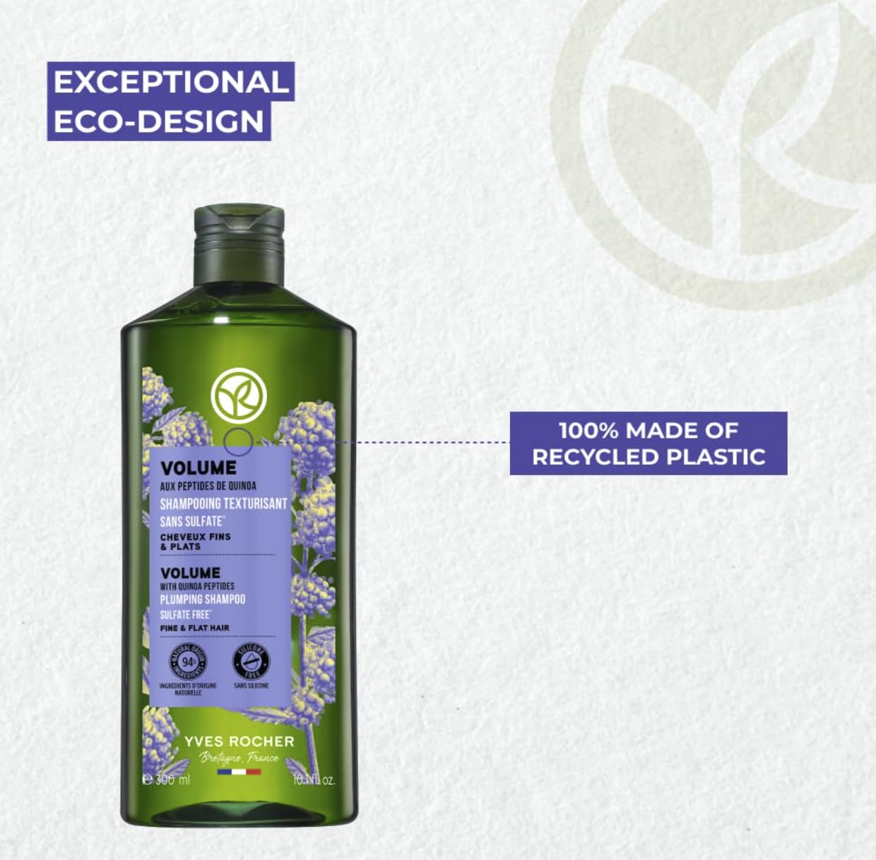Thicker, fuller-looking hair achieved with Yves Rocher quinoa extract shampoo