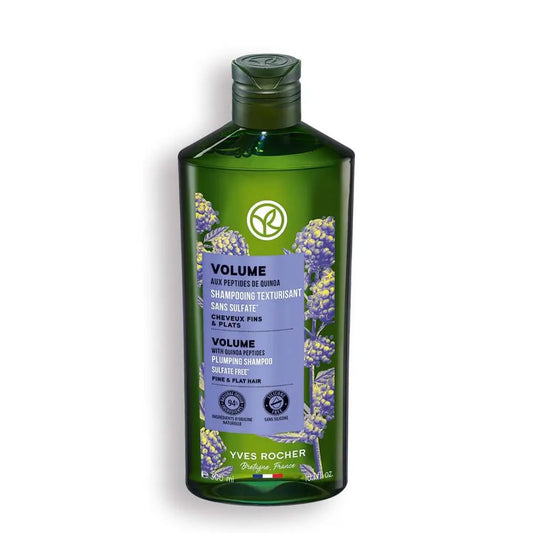 Yves Rocher Volume Plumping Shampoo bottle with quinoa for fuller-looking roots