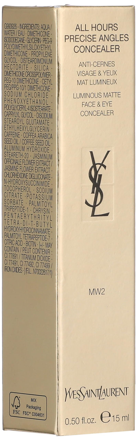 YSL All Hours Concealer ultra-precise tip targets under eyes and imperfections.