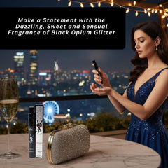 YSL Black Opium Glitter gift-ready set for celebrations.
