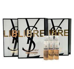 YSL Libre EDP Intense sample bottle close-up for travel testing.