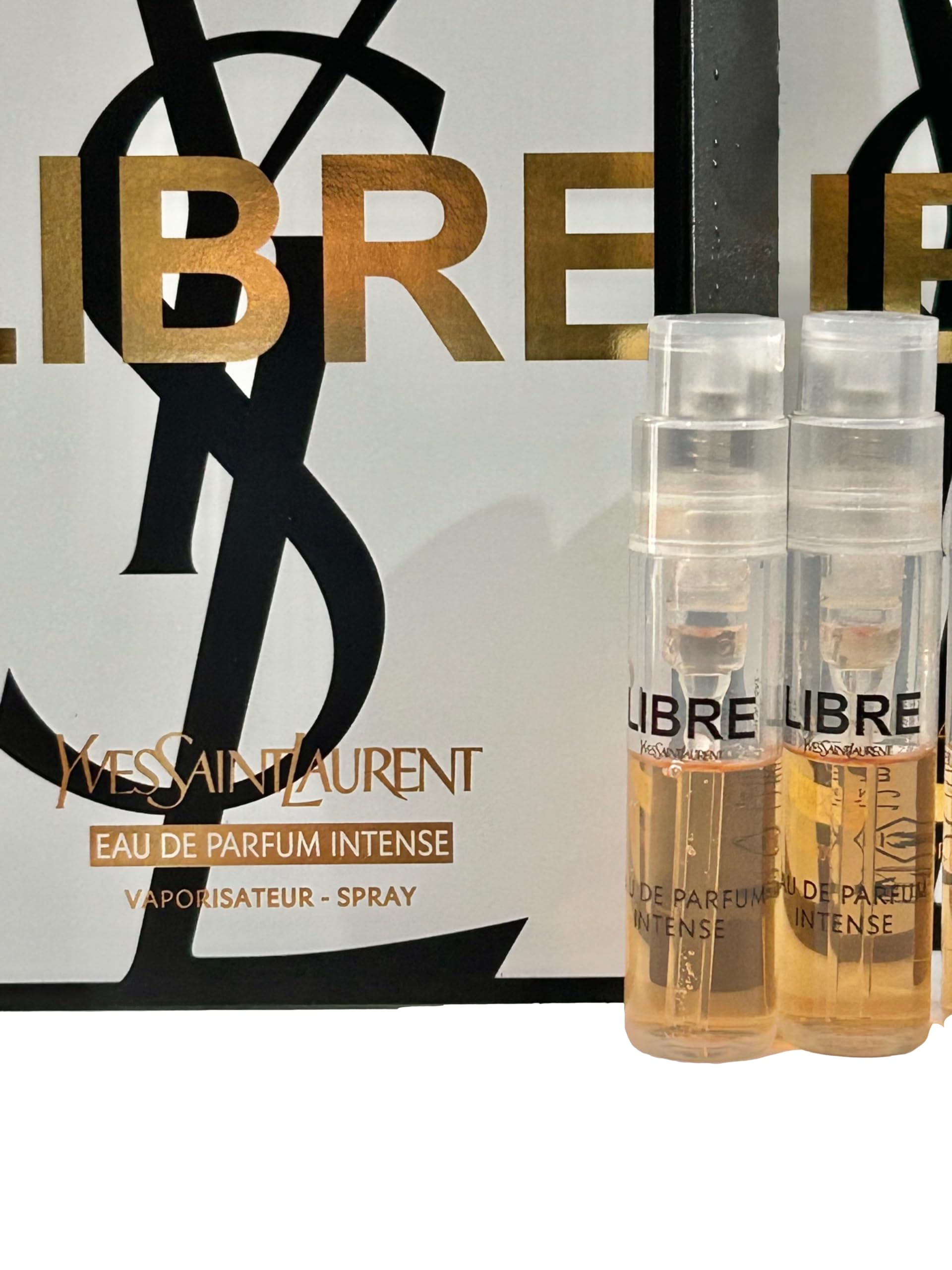 Libre EDP Intense sample pack with three vials for easy scent testing.