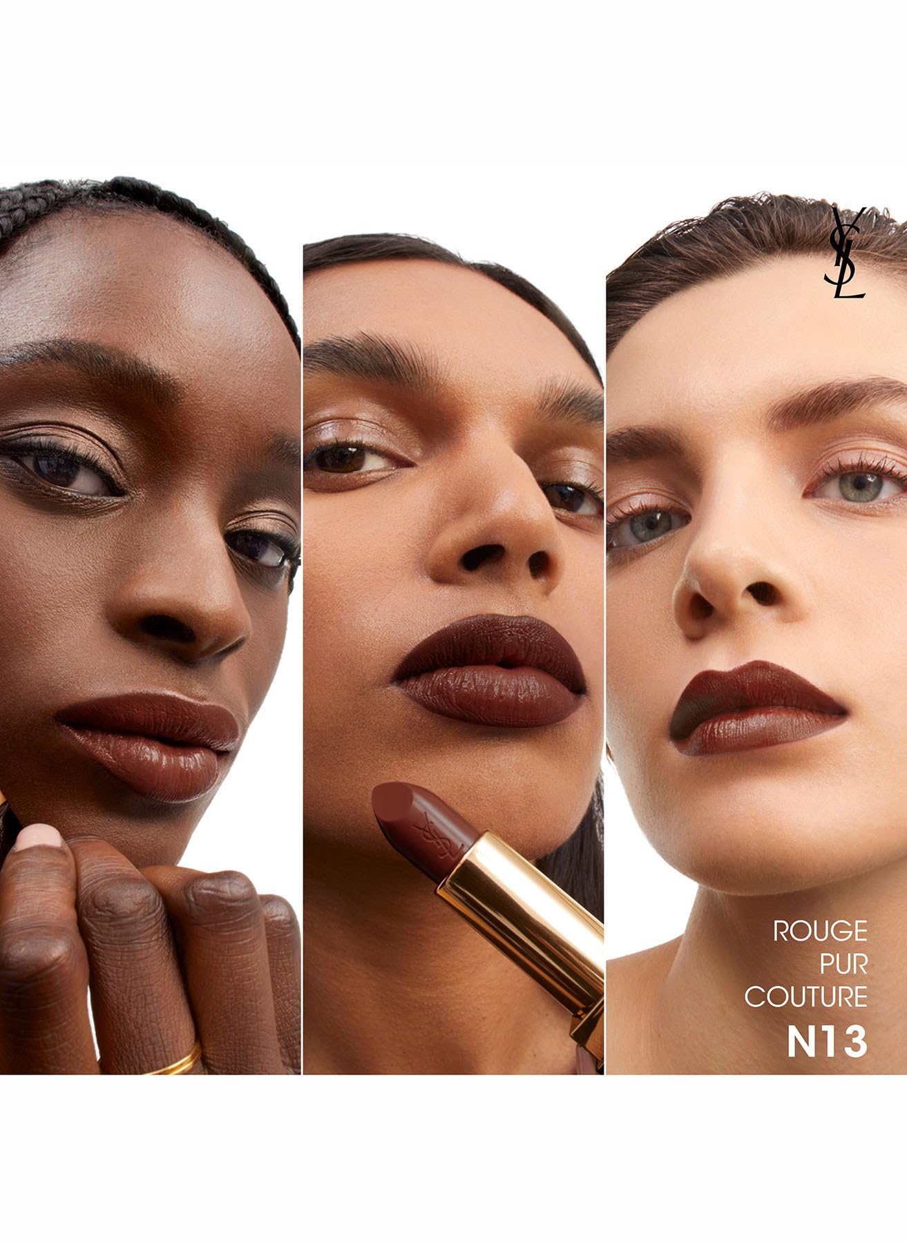 Yves Saint Laurent N13 lipstick tube close-up highlights luxurious packaging and easy application
