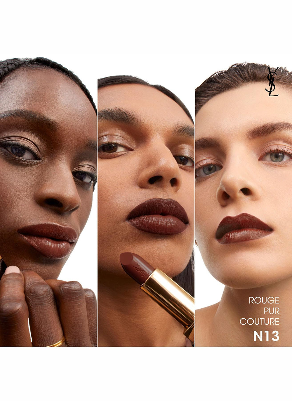 Yves Saint Laurent N13 lipstick tube close-up highlights luxurious packaging and easy application