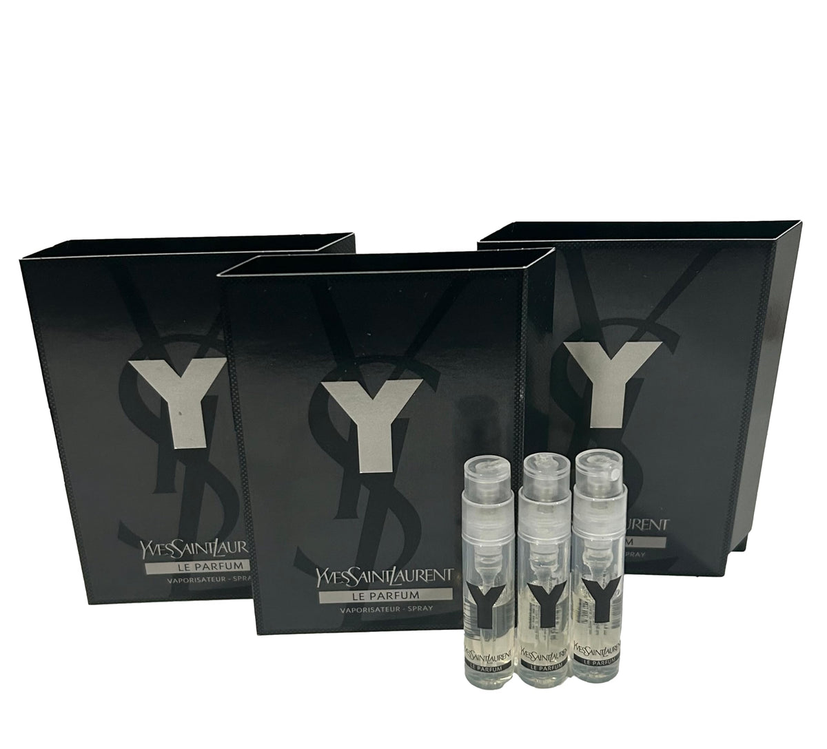 Yves Saint Laurent Y Men LE PARFUM spray vial, compact for on-the-go fragrance touch-ups.