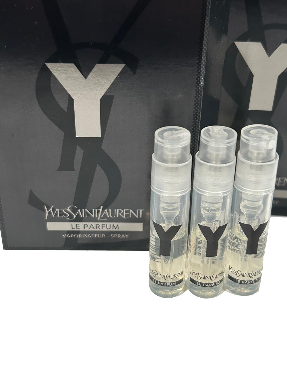 Compact 1.2 ml Y Men sample vial for testing before a full bottle purchase.