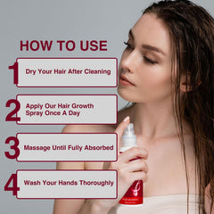 Yzmoffer 5% Minoxidil spray applied to damp scalp for quick absorption.