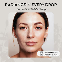 ZAAINA Extra Glow Serum drop close-up showing fast absorption on skin.