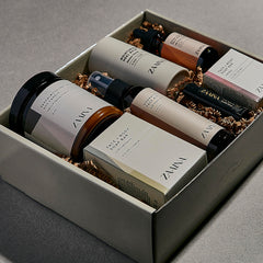 ZAAINA gift box packaging showcases a thoughtfully curated self-care experience.