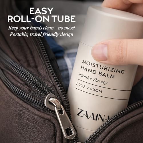 ZAAINA hand balm-stick night ritual scene for overnight hydration.