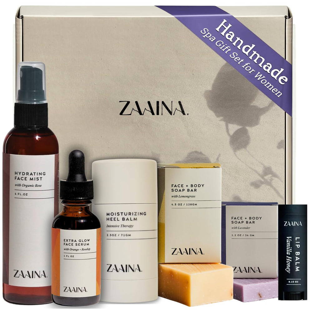 ZAAINA Spa Gift Set lemongrass lavender soap close-up for at-home pampering
