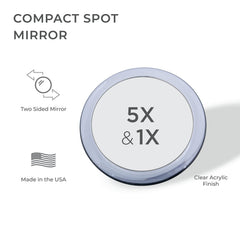 Zadro acrylic compact mirror 4-inch, lightweight and travel-ready