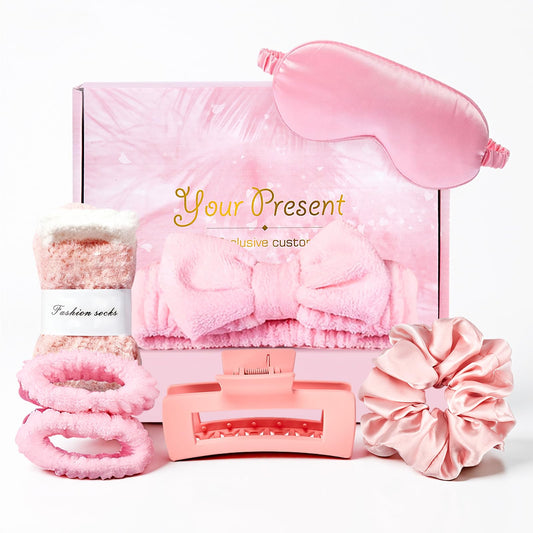 ZAHAT pink eye mask for restful nights and travel.