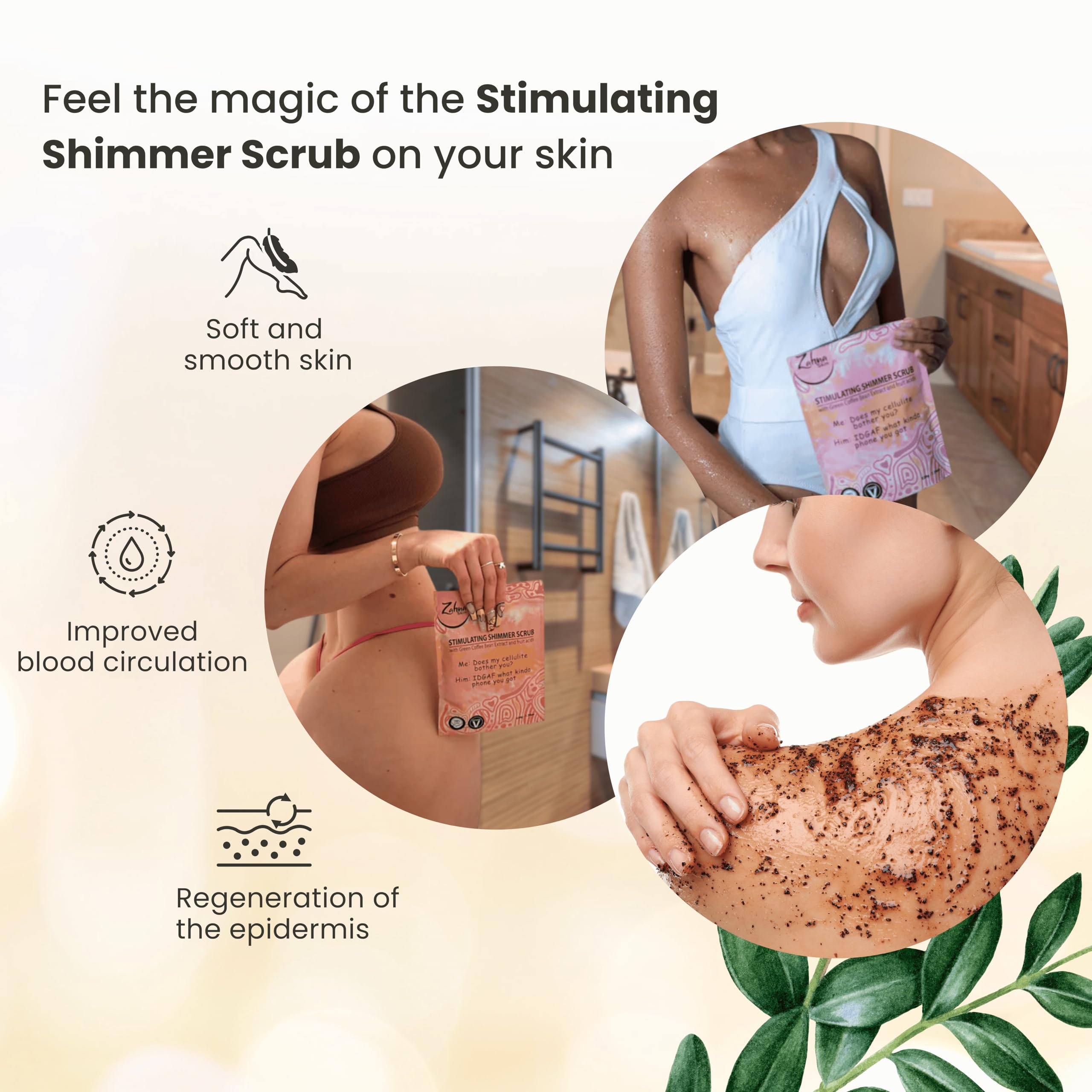 Zahna Skin Pink Himalayan Salt Scrub bottle and scoop for easy application.