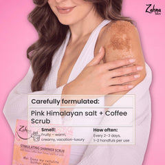 Zahna Skin Pink Himalayan Salt Scrub texture closeup for smoother skin.