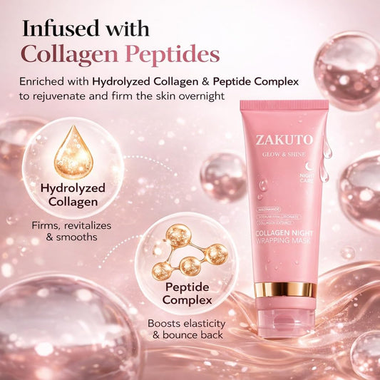 ZAKUTO mask being applied with included silicone brush for even coverage during night routine