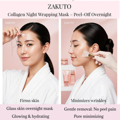 ZAKUTO silicone brush rests beside the mask for smooth, waste-free application