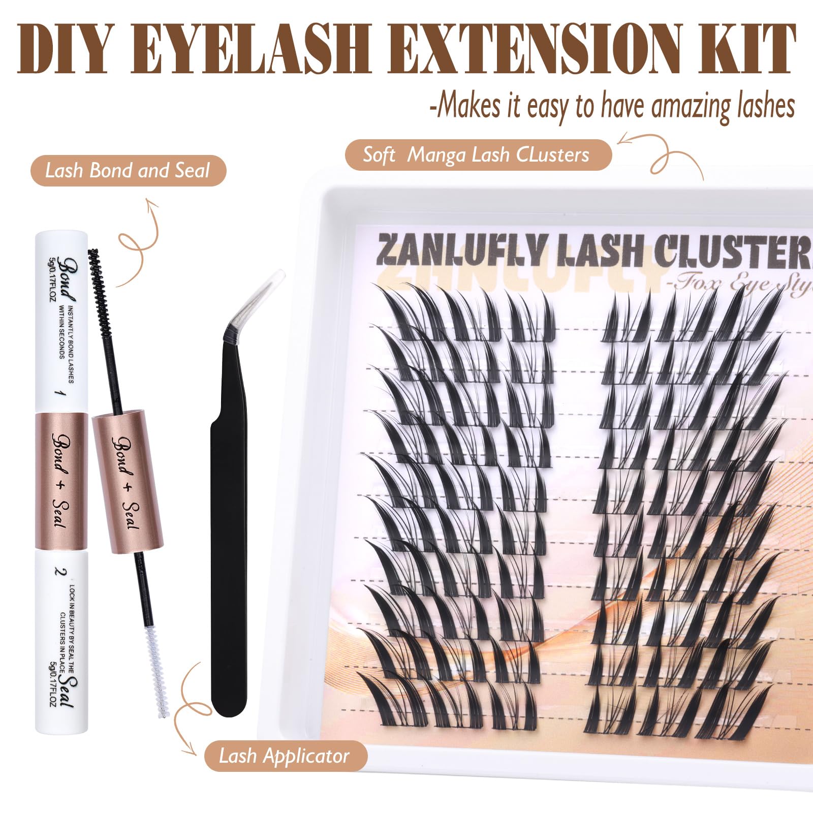 zanlufly lash applicator tool for precise placement and smooth application