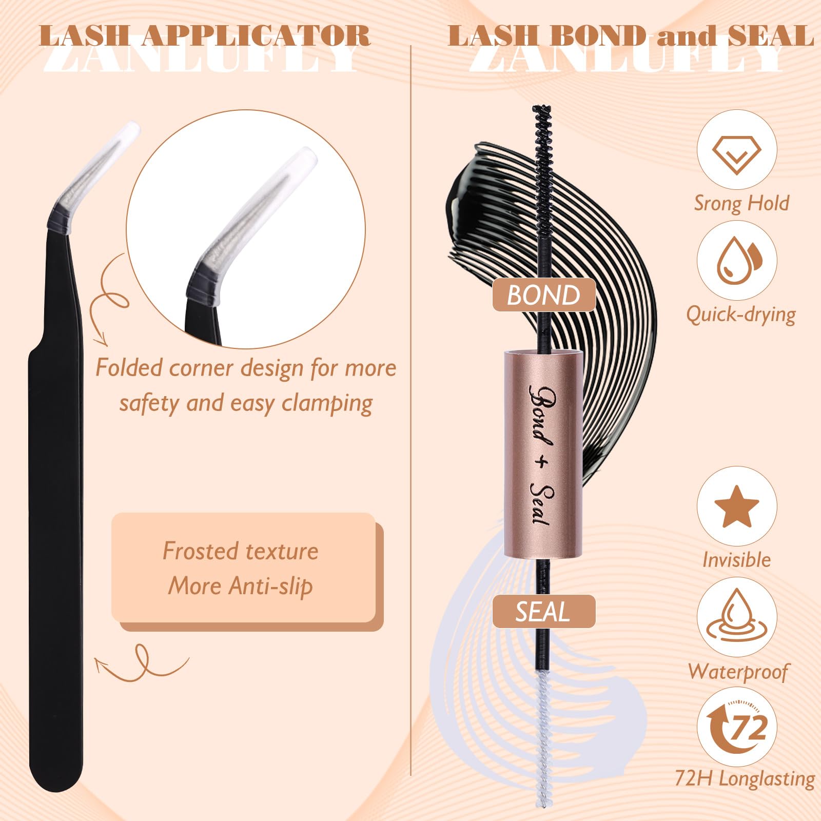 zanlufly lash bond and seal demonstrating secure hold and clean finish