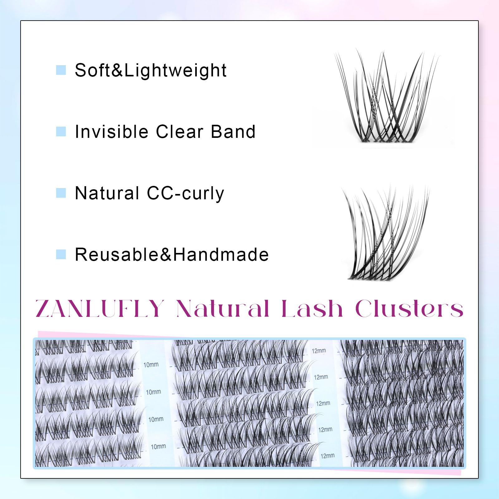 zanlufly lash tweezers aid precise placement for clean, professional results.