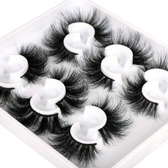 Zanlufly mink lashes tray view showing six mixed styles for versatile looks.