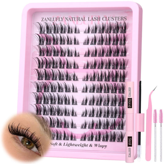 Zanlufly natural-lash-clusters-kit enhances subtle daily definition for a softer look.