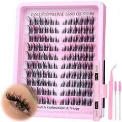 Zanlufly natural-lash-clusters-kit enhances subtle daily definition for a softer look.