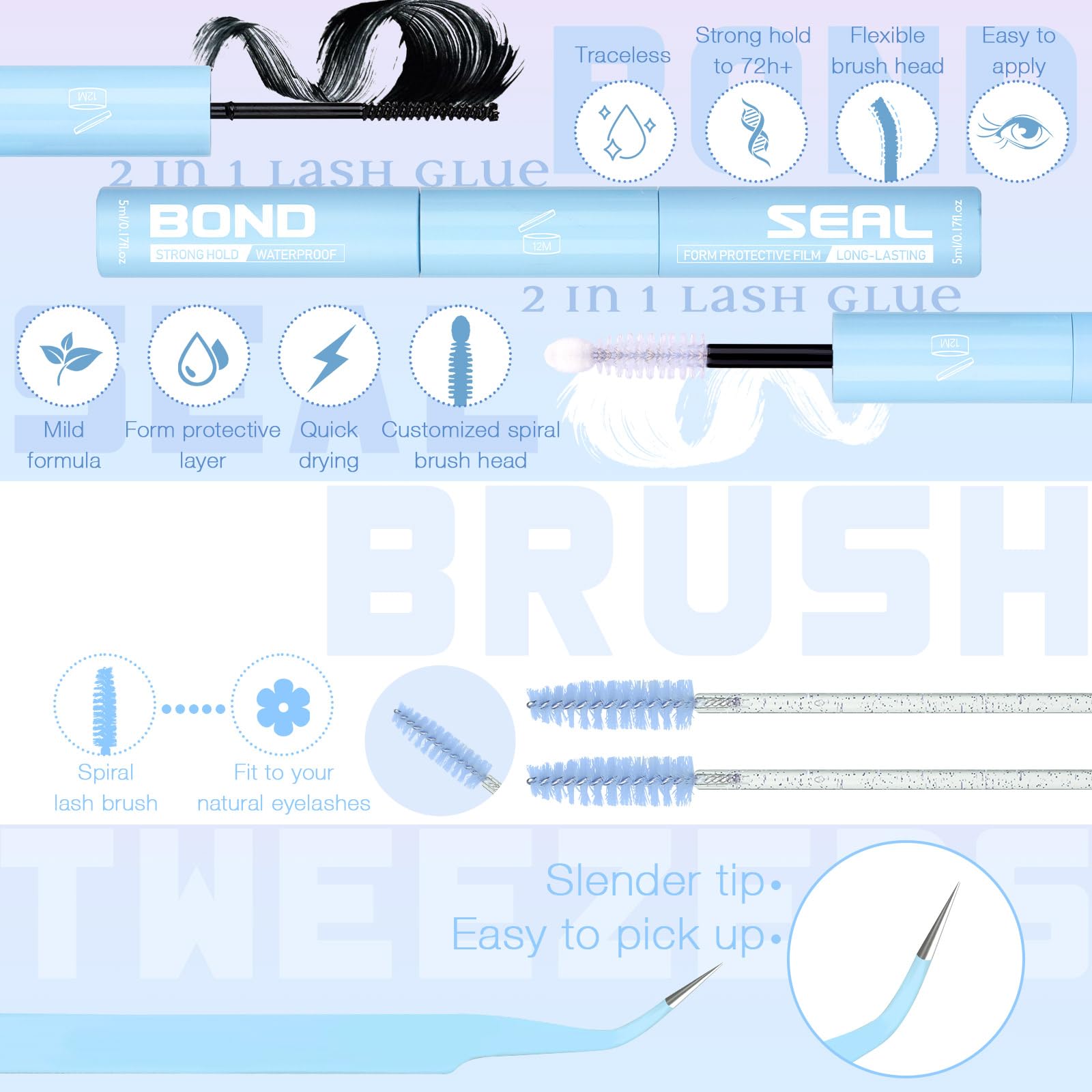 ZANLUFLY precision lash brushes help place clusters with accuracy