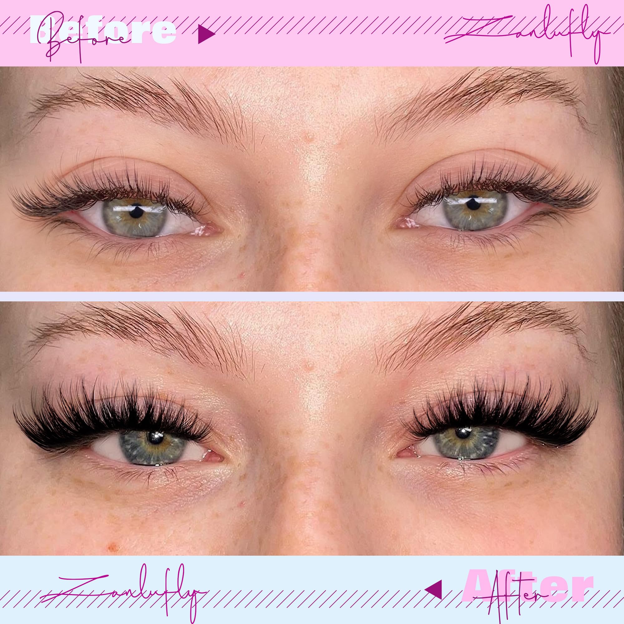 ZANLUFLY Wispy lash clusters 10-18mm length for gradient looks