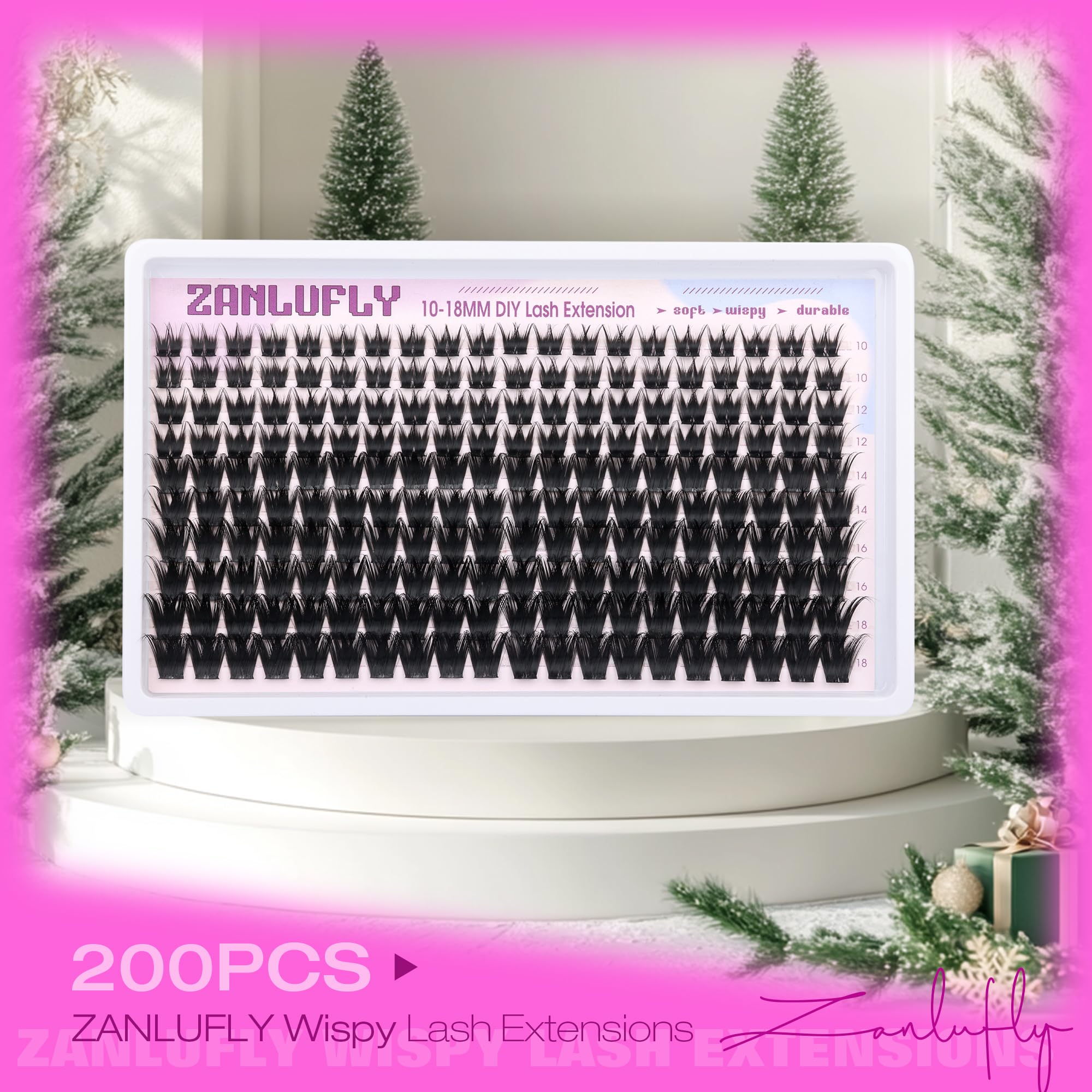 ZANLUFLY Wispy lash clusters DIY eyelash extensions at home