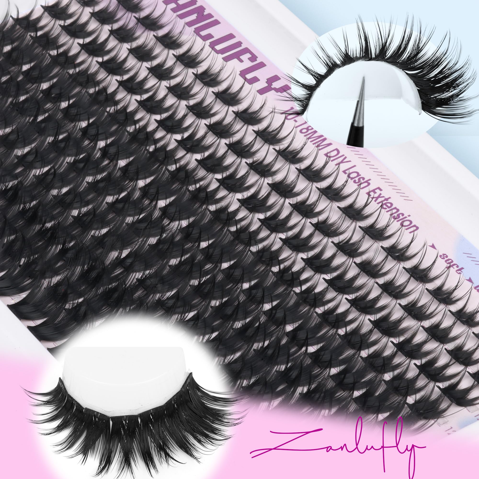 ZANLUFLY Wispy lash clusters durable and reusable for multiple wears