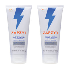 Zapzyt Acne Wash bottle front, fragrance-free cleanser for clearer pores