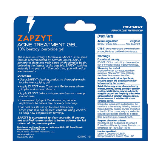 Zapzyt pack-of-3 boxes shown for convenient multi-pack acne treatment.