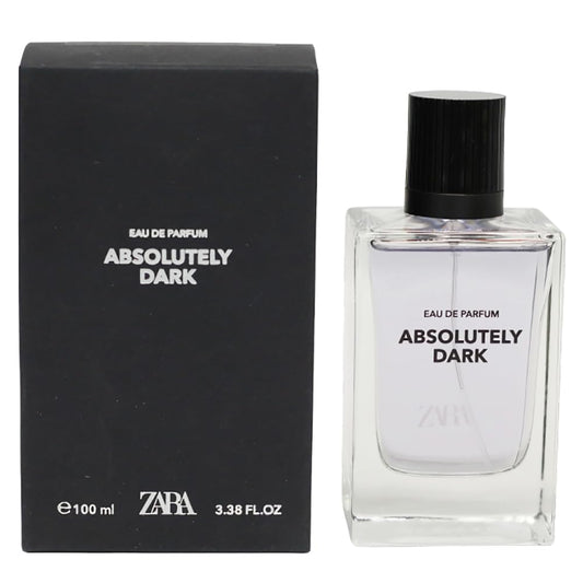 Zara Absolutely Dark bottle front view highlighting bold evening appeal