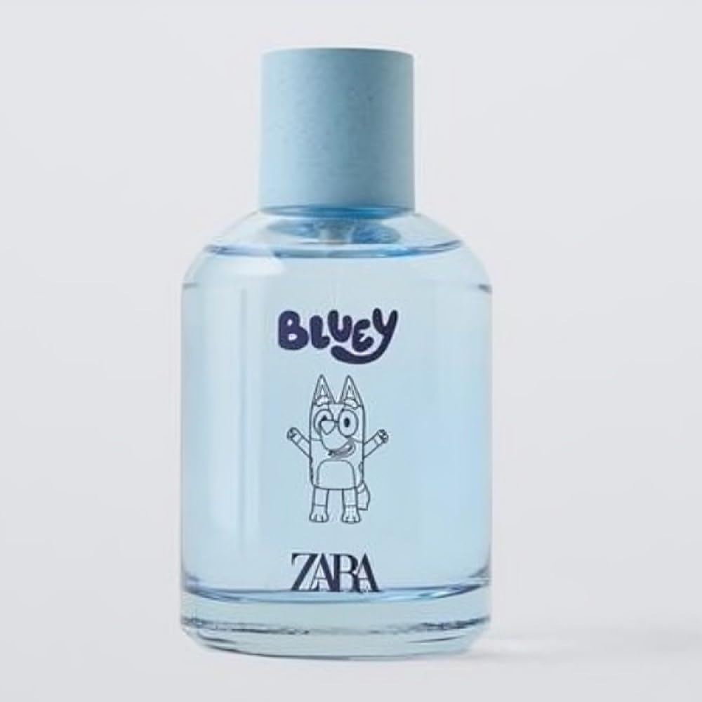 Zara Bluey Ludo Studio label closeup on premium packaging