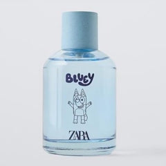 Zara Bluey Ludo Studio label closeup on premium packaging