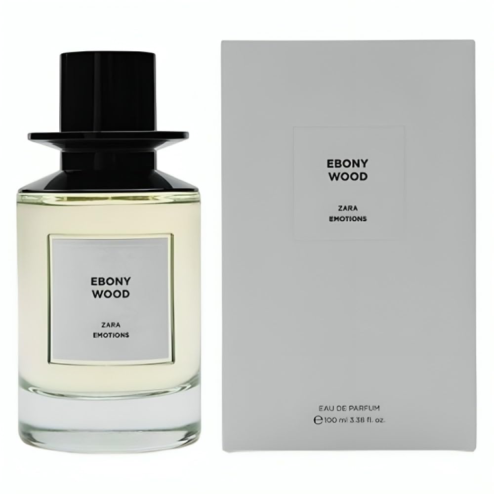 Zara Ebony Wood EDP bottle front view, ideal for everyday elegance and confident daytime wear.