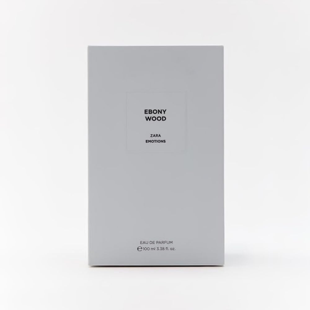 Zara Ebony Wood EDP packaging shot, premium presentation ideal for gifting.