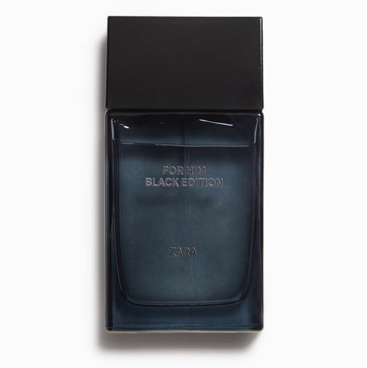 Zara For Him Black Edition bottle spray shows long-lasting aroma for evenings.