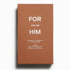Zara For Him glass bottle glow captures bergamot and sandalwood notes.
