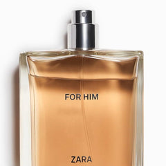Zara For Him packaging box highlights timeless, modern scent for men.